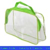 Super clear color of pvc cosmetic bag with plastic zipper