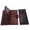 Superior cowhide long wallet