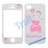 Sweet Brown Bear Front Screen Lens Back Cover for iPhone 4