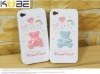 Sweet Love Blue Solid Bear Cute Hard Skin Case Cover for iphone4,4s