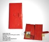 TOP DESIGN FASHION  WOMEN RED LEATHER WALLET WITH ANTIBACTERIAL FUNCTION