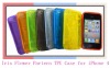 TPU Case for iPhone4 with Iris Flower Pattern