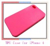 TPU Gel Case for iPhone4 with Irregular Grain