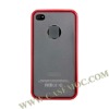 TPU PC Matte Surface Hard Case for iPhone 4S/ iPhone 4(Red)