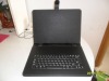 Tablet pc case, leather keyboard case with usb cable