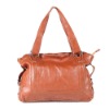 Tan genuine leather handbag 100754