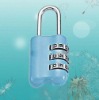 The 3-dial blue luggage lock with iron hook