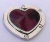 The fashion heart-shaped inlay the glass handbag hook