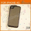 The new design Genuine leather snake flip chrome case for iphone4 LF-0348