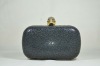 The skull  Skull black stingray skin  clutch bag