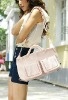 Top PU + cow leather fashion combination handbag