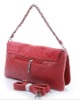 Top PU + frosted cow leather fashion red shoulder handbags