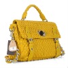 Top lady high-end leather knitted handbag 2012