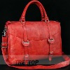 Top layer buffalo hide leather laptop bag for lady with genuine leather handle