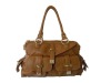 Top quality brown lady PU leather women shoulder bags