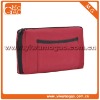 Top zipper clutch travel red nylon toiletry women cosmetic pouch