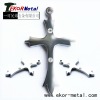 Tow crystal rhinestone cross pendant