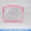 Transparent PVC Beauty Bag in Pink Trim for Promotion XYL-121