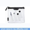 Transparent PVC Cosmetic Pouch with Black Zipper Top