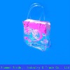 Transparent PVC underwear bag with white zipper and pvc handle