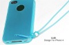 Transparent TPU case for iphone4 light cellphone case with chain