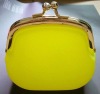 Transparent Yellow Silicone Coin Pouch with diamond