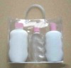Transparent pvc cosmetic bag with handle