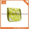 Travel flower pattern yellow ziplock toiletry canvas portable cosmetic packaging