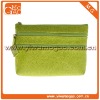 Trendy double zipper closure lime fashion leather cute travel cosmetic bag