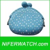 Turq Silicone polka dots coin purse bag