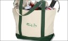 Two-Tone Accent Gusseted Tote Bag