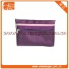 Two compartments,small polyester ziplock travel purple makeup bag