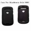 Two layer plastic silicone hybrid cover for blackberry case bold 9900