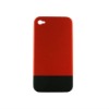 Two parts hard Case Cover for iPhone 4 ,Frosted Surface,red