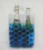 Two sides liquid PVC wine bag for 2 bottles