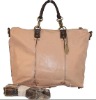 Two way lady leather handbag