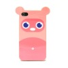 Ultra Thin TPU Jelly Case for iPhone 4/4S (Pink Monkey)