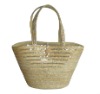 Unbleached wheat straw shoulder bag