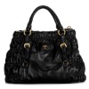 Unique new sheepskin black ladies handbag