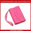 Universal Purse Wallet Leather Case For iPhone 4 4S-Pink