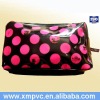 Up Market Black PVC Beauty Case in Red Spots