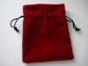 Velvet jewelry pouch with drawstring cord for closure