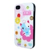 Very special flawless cover for iphone 4s 4 4g,Colorful front is hardness, black sides are soft,