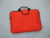 Vintage orange neoprene laptop bag with handle and magnet flap