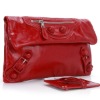 Vivid red fashion womens handbag