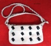 WHITE EVENING BAG WITH RHINESTONES