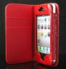 Wallet Croco Skin Leather Case with Card Holder For iPhone 4 4G 4S