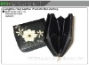 Wallet with white flower embroidery (men's Purse, Coin Purse, bag, box)