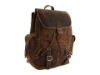 Washed faux leather durable sport backpack