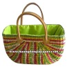 Water hyacinth bag with leather handles, water hyacinth handbag, handbag